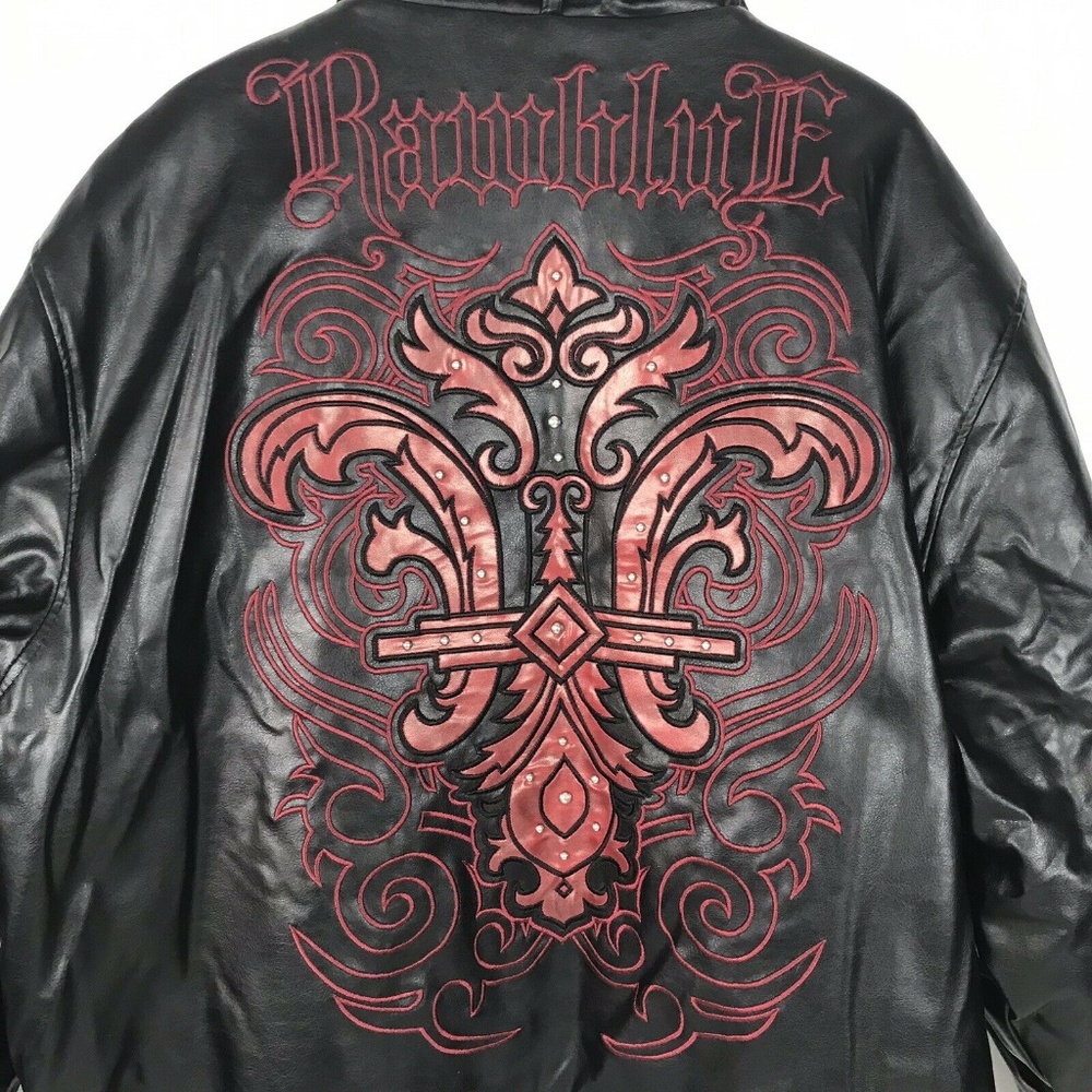 Raw Blue Mens Black Red Embroidery Polyurethane - Picture 3 of 8